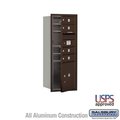 Salsbury Industries SalsburyIndustries 3710SA-04ZFU Single Column 4C Horizontal Mailbox Front Loading 4 Mb1 Doors; Bronze 3710SA-04ZFU